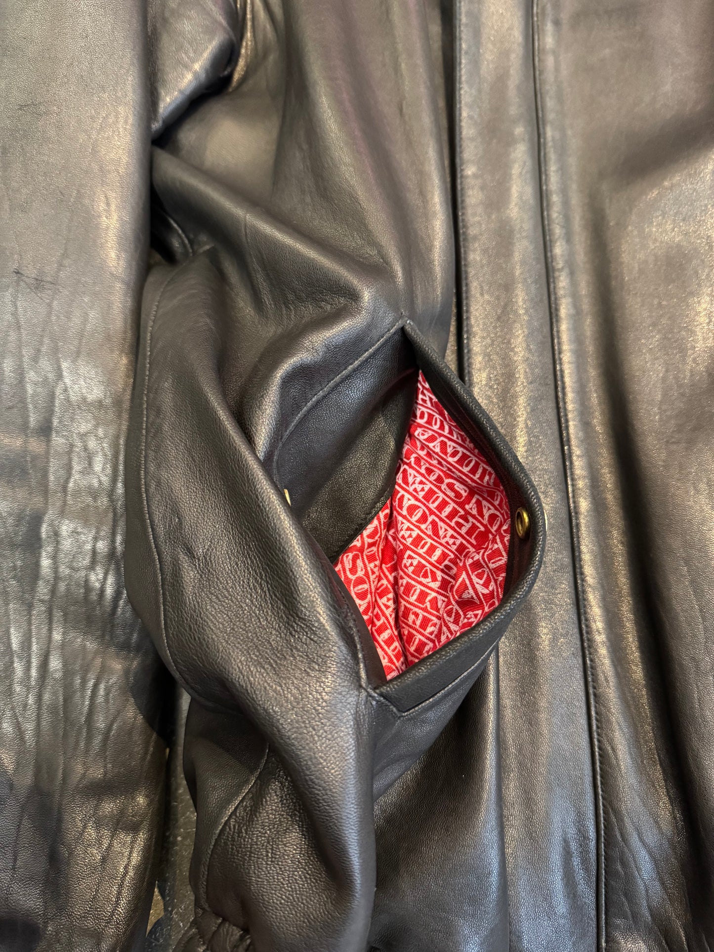 PHENOMENON Black Sheep Leather Long Sleeve Shirt Size M