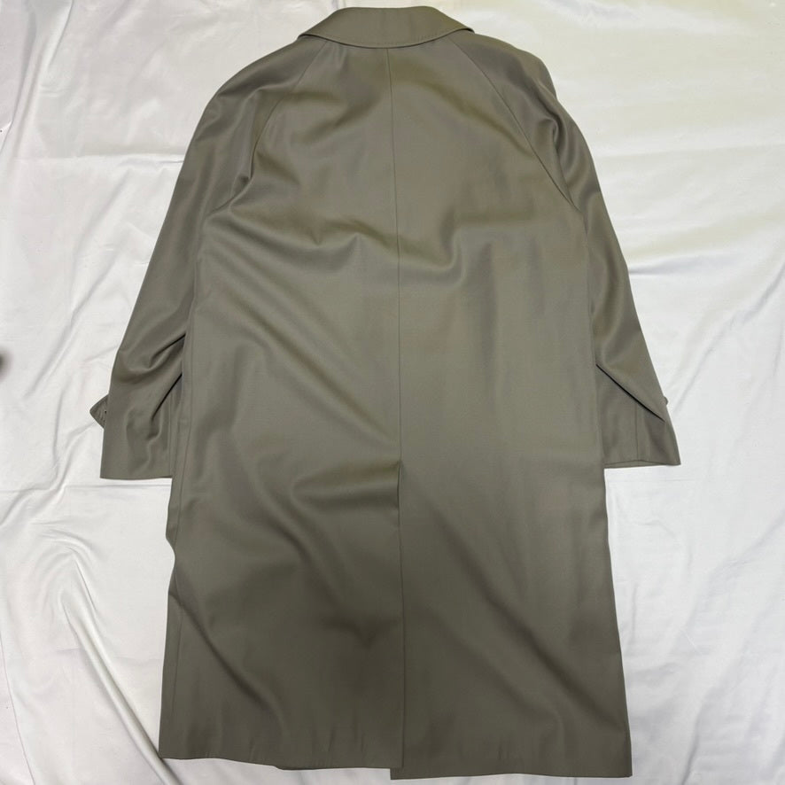 DAKS 90s Gray Wool/Silk Fly Front Balmacaan Coat