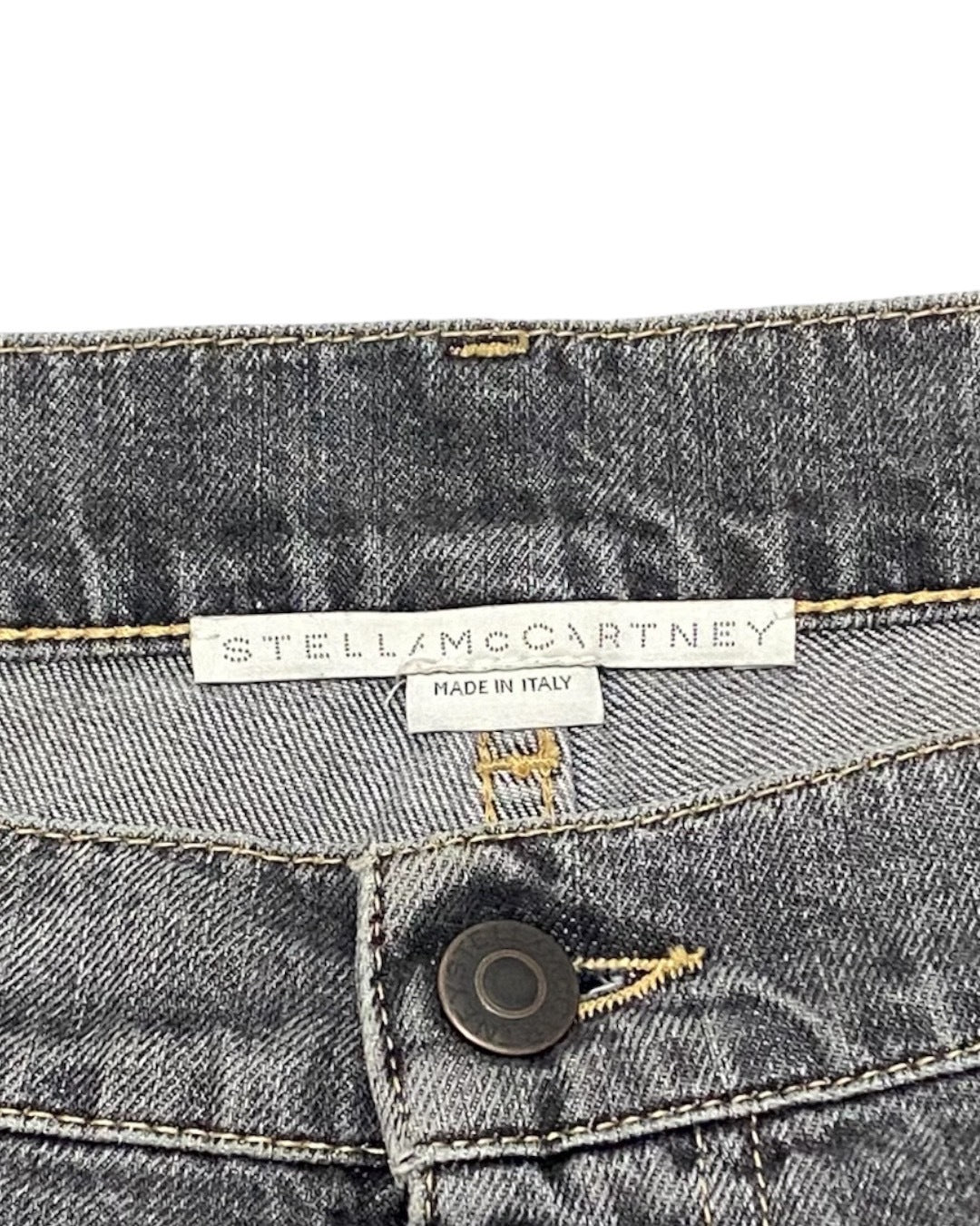 Stella McCartney Gray Wash Denim Pants Raw Hem