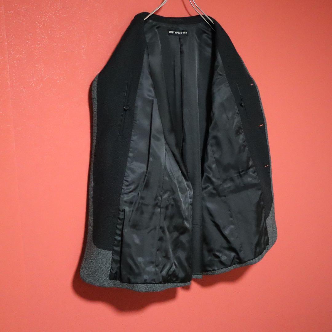 ISSEY MIYAKE MEN 11AW Bicolor Mao Collar Jacket Size 5