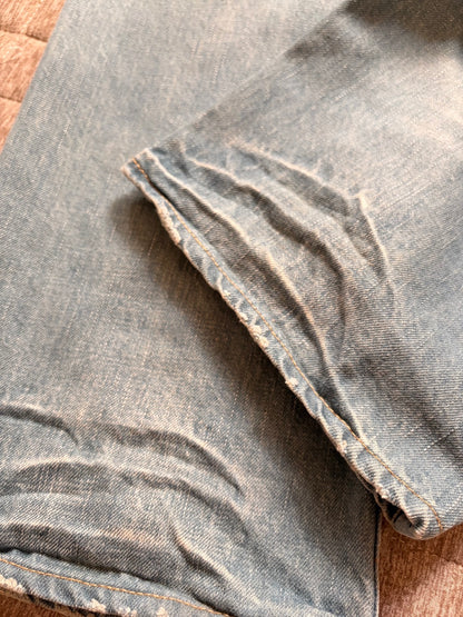 JILSANDER Distressed Denim Pants Indigo Size XL