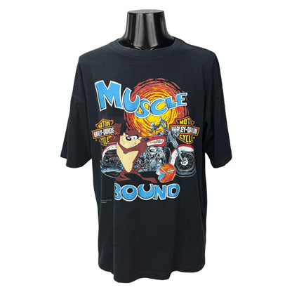 HARLEY-DAVIDSON 90s 1995 Muscle Bound Devil T-Shirt Size XL