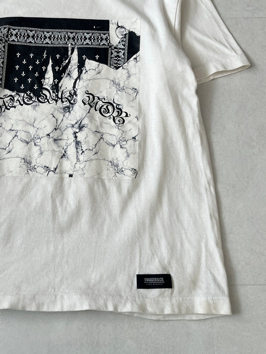 Swagger White Print T-Shirt Size M