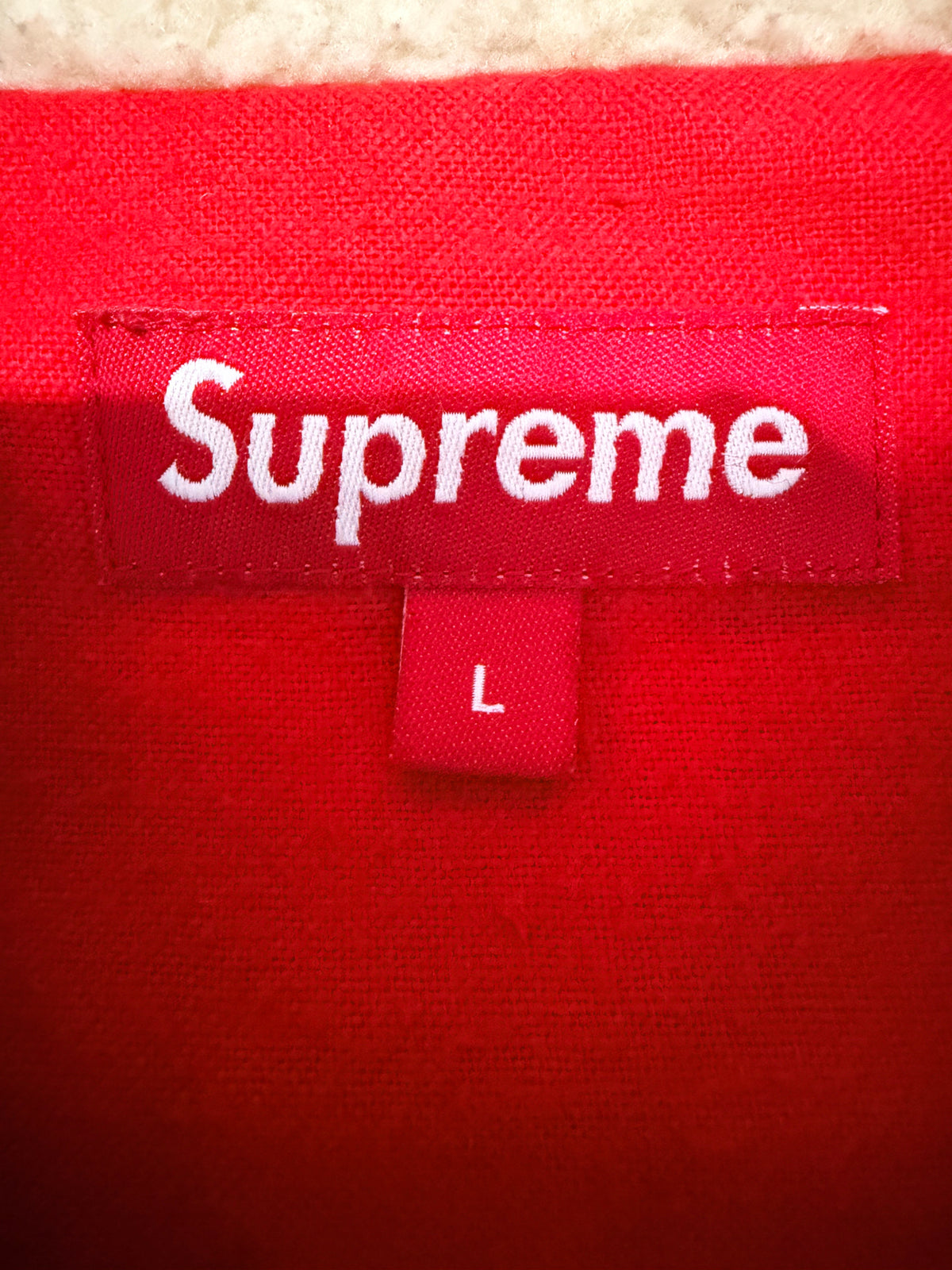 Supreme Shearling Collar Denim Bomber Jacket Size L