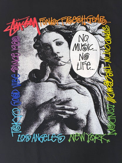 NO LIFE STUSSY x Tower Records "Venus" T-Shirt Black Size M