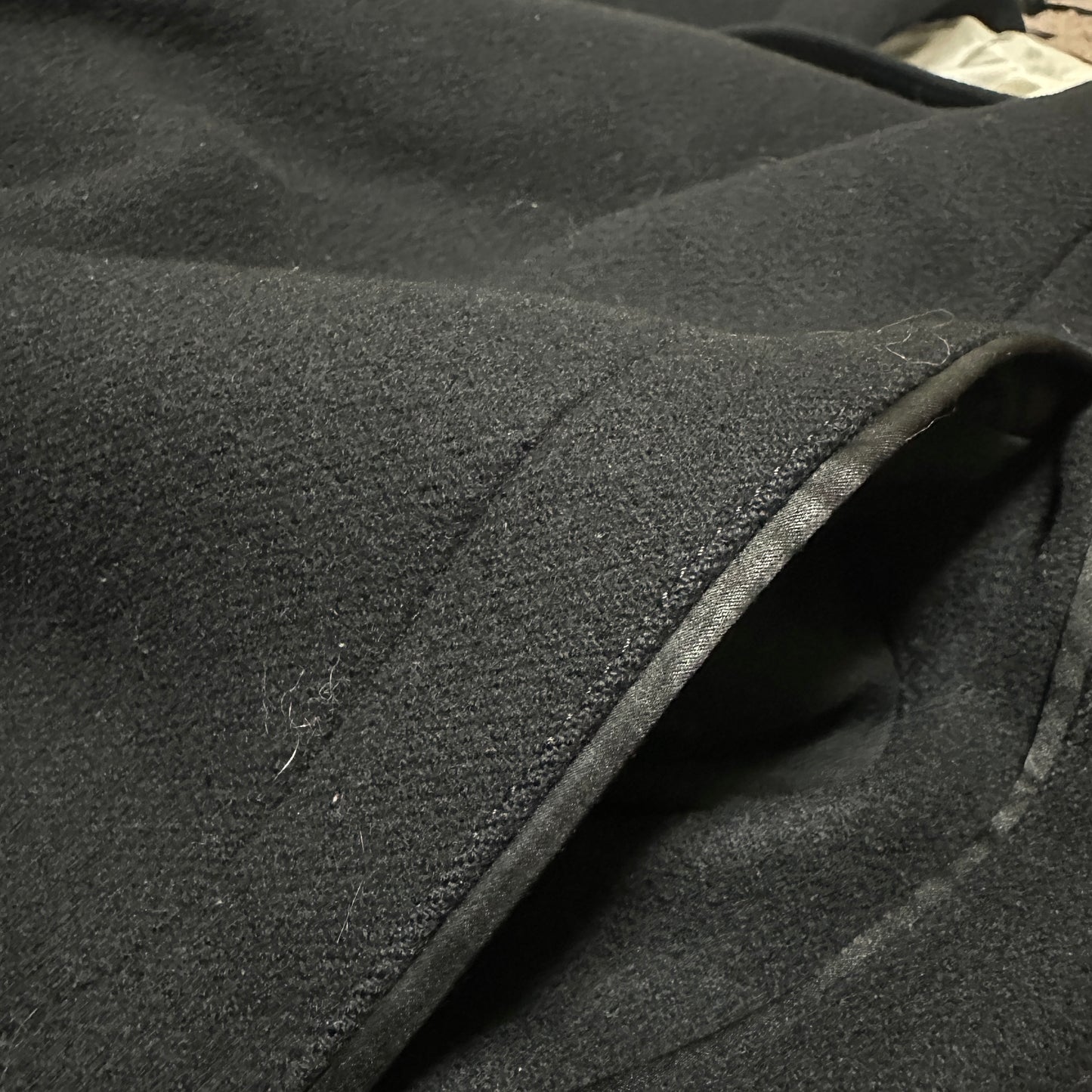 THE RERACS Black Wool Single Breasted Chester Coat