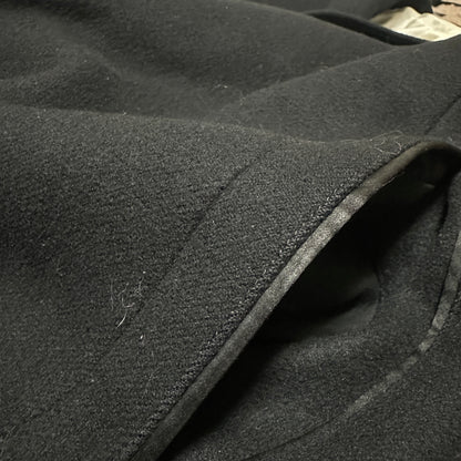 THE RERACS Black Wool Single Breasted Chester Coat