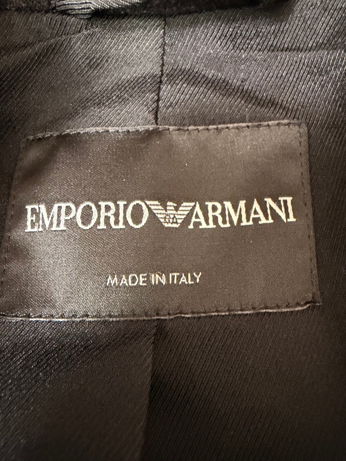EMPORIO ARMANI 12AW Virgin Wool Silk Coat Navy