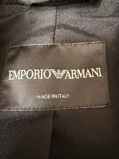 EMPORIO ARMANI 12AW Virgin Wool Silk Coat Navy