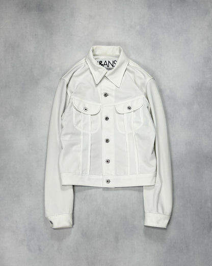 J&ANS DOLCE&GABBANA White Piqué Trucker Jacket Size M