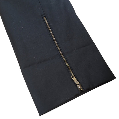 Celine Side Zip Center Press Cotton Trousers Black Size 40