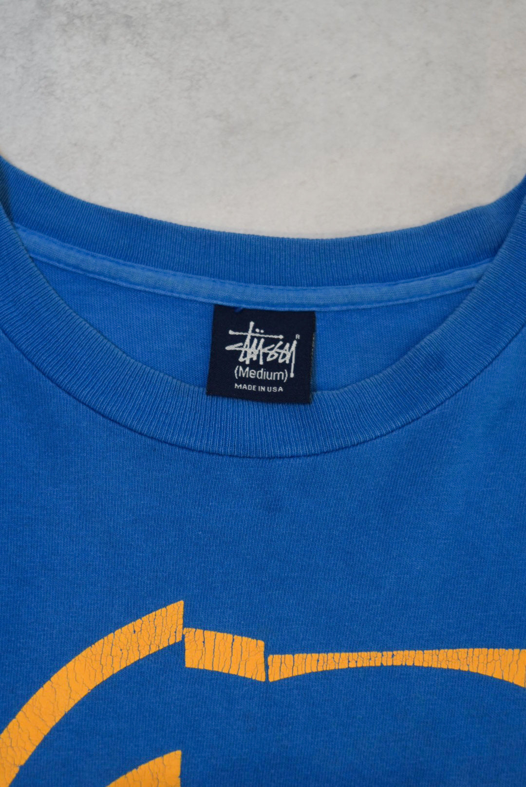 STUSSY tee CHANEL LOGO 90s Blue Cotton T-Shirt Size M