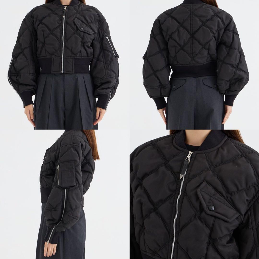 Toga Pulla 24AW Black Quilted Short Down Jacket Size S