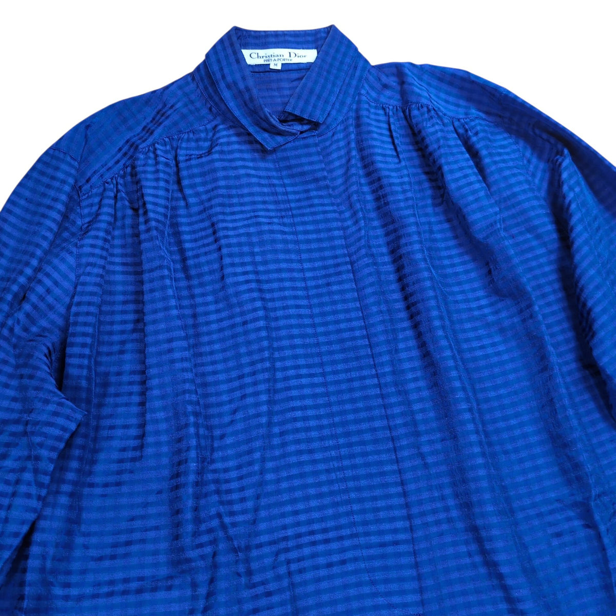 Christian Dior 90s Shadow Check Rayon Shirt Purple Size M