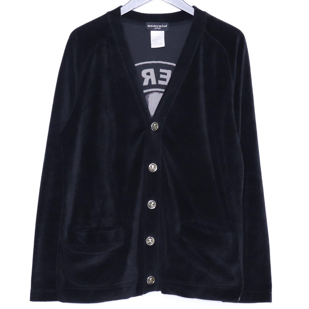 MASTERMIND JAPAN Circle Logo Velour Cardigan Black Size S