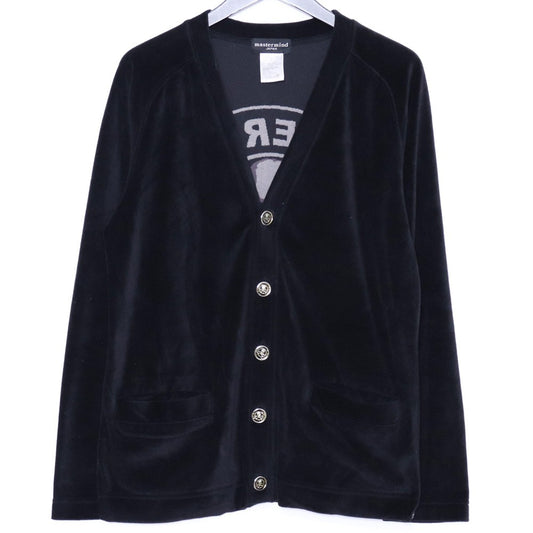 MASTERMIND JAPAN Circle Logo Velour Cardigan Black Size S