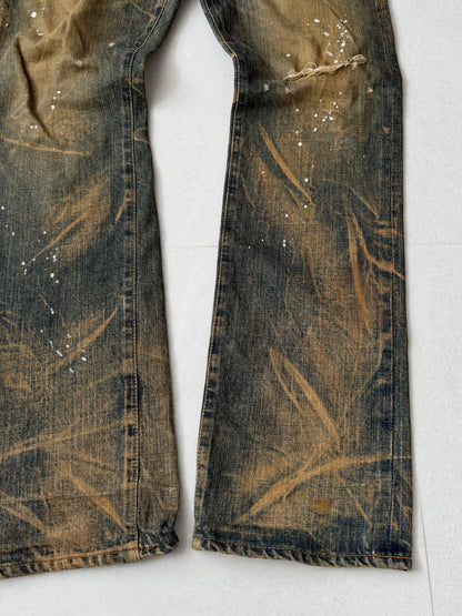 Swagger Brown Damaged Jeans Size 32