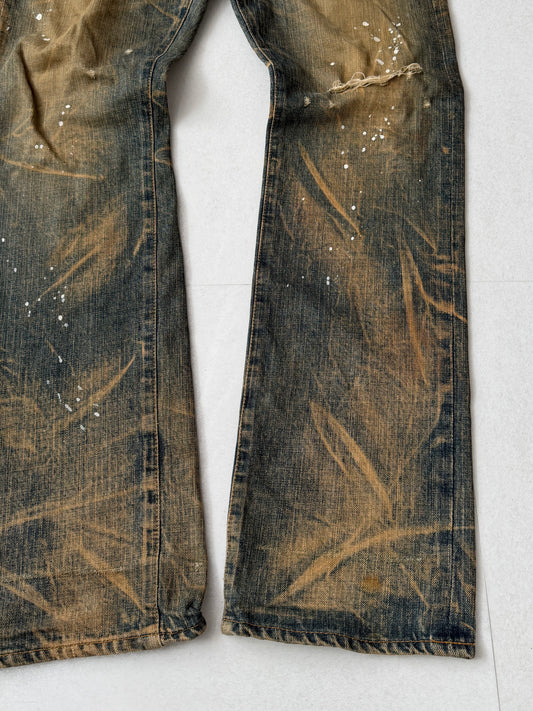 Swagger Brown Damaged Jeans Size 32