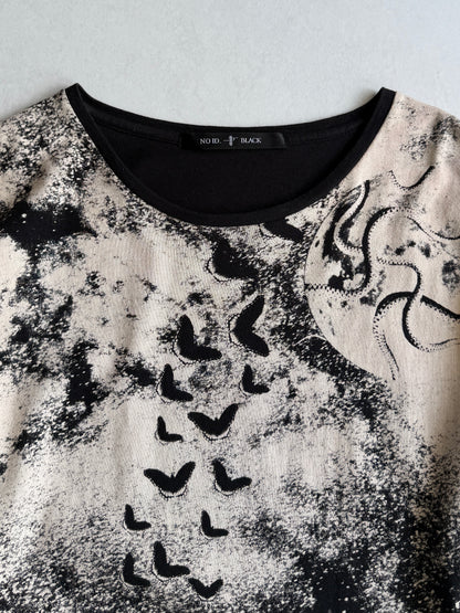 NO ID. BLACK Graveyard Raven Cotton T-Shirt Size ONE