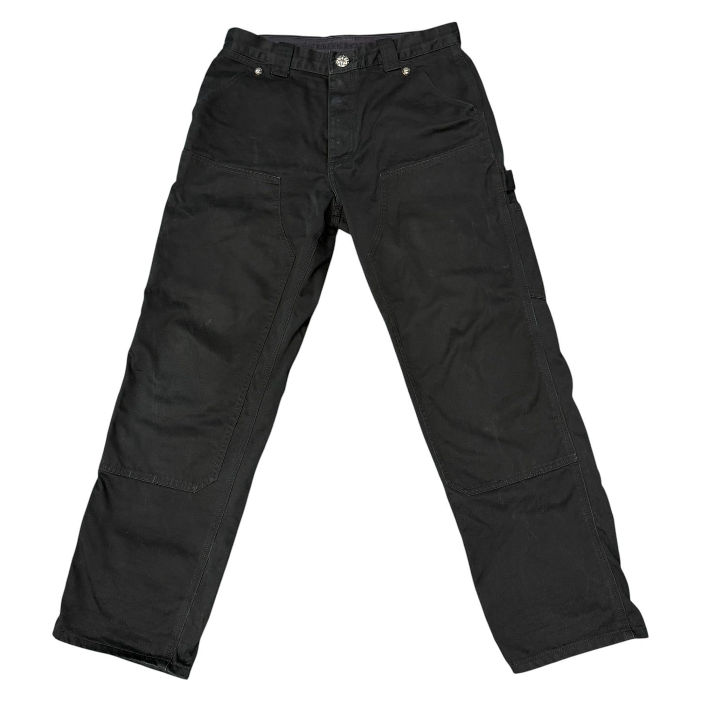 CHROME HEARTS Black Silver 925 Double Work Pants Size 32