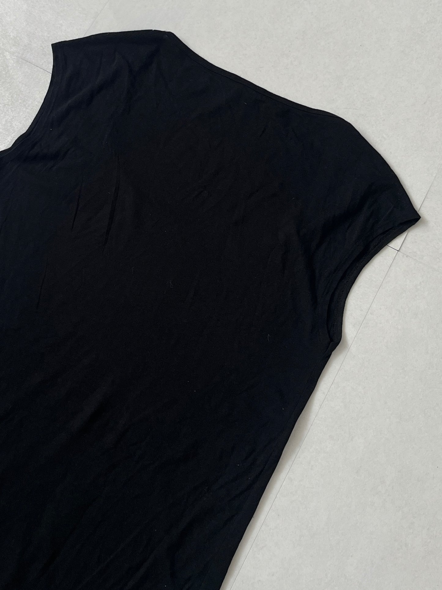 Helmut Lang Black Cotton Rayon Asymmetric Tank Top Size P