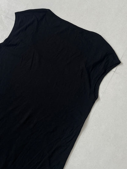 Helmut Lang Black Cotton Rayon Asymmetric Tank Top Size P