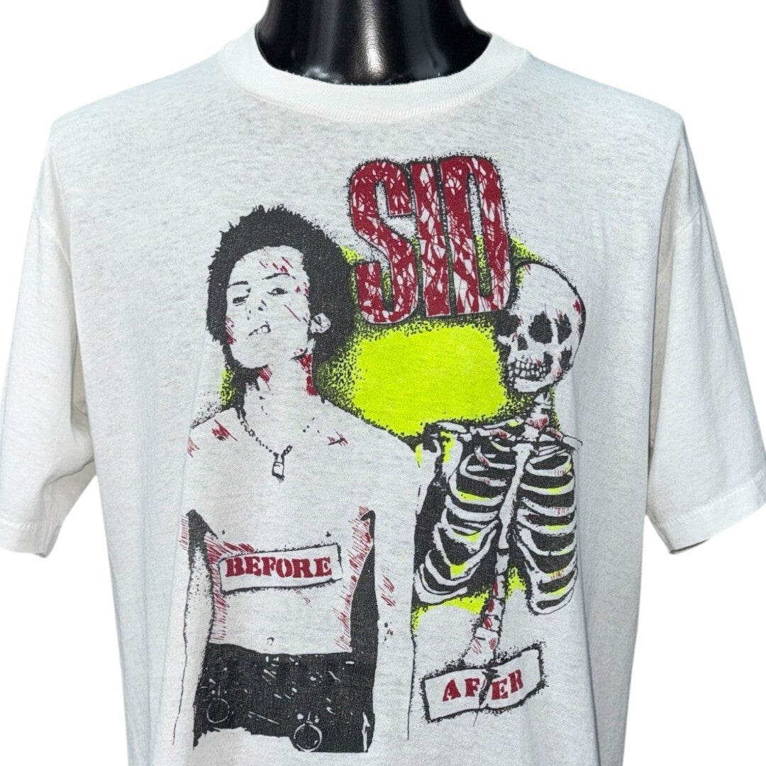SID VICIOUS 90s BEFORE AFTER T-Shirt Size XL