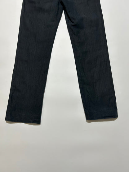 DKNY TROUSERS 2000s Black Linen Cotton