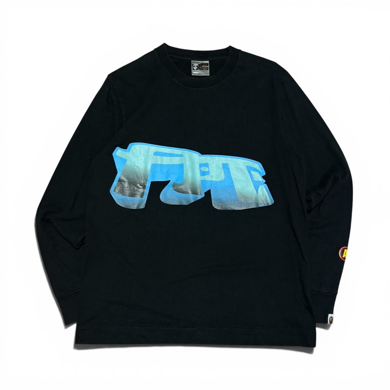 Japanese Brand A BATHING APE Long Sleeve Tee Black Size MEDIUM