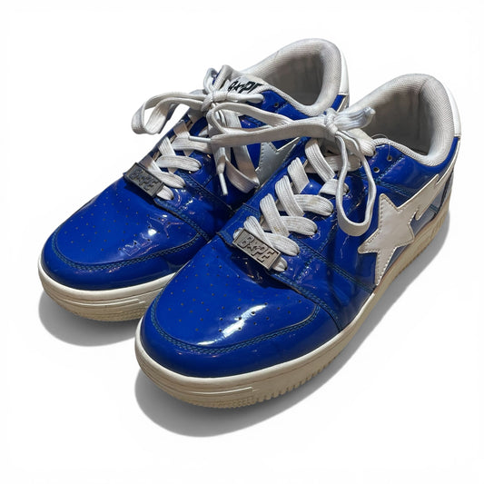 Japanese Brand BAPESTA Blue Patent Sneakers Size 8.5
