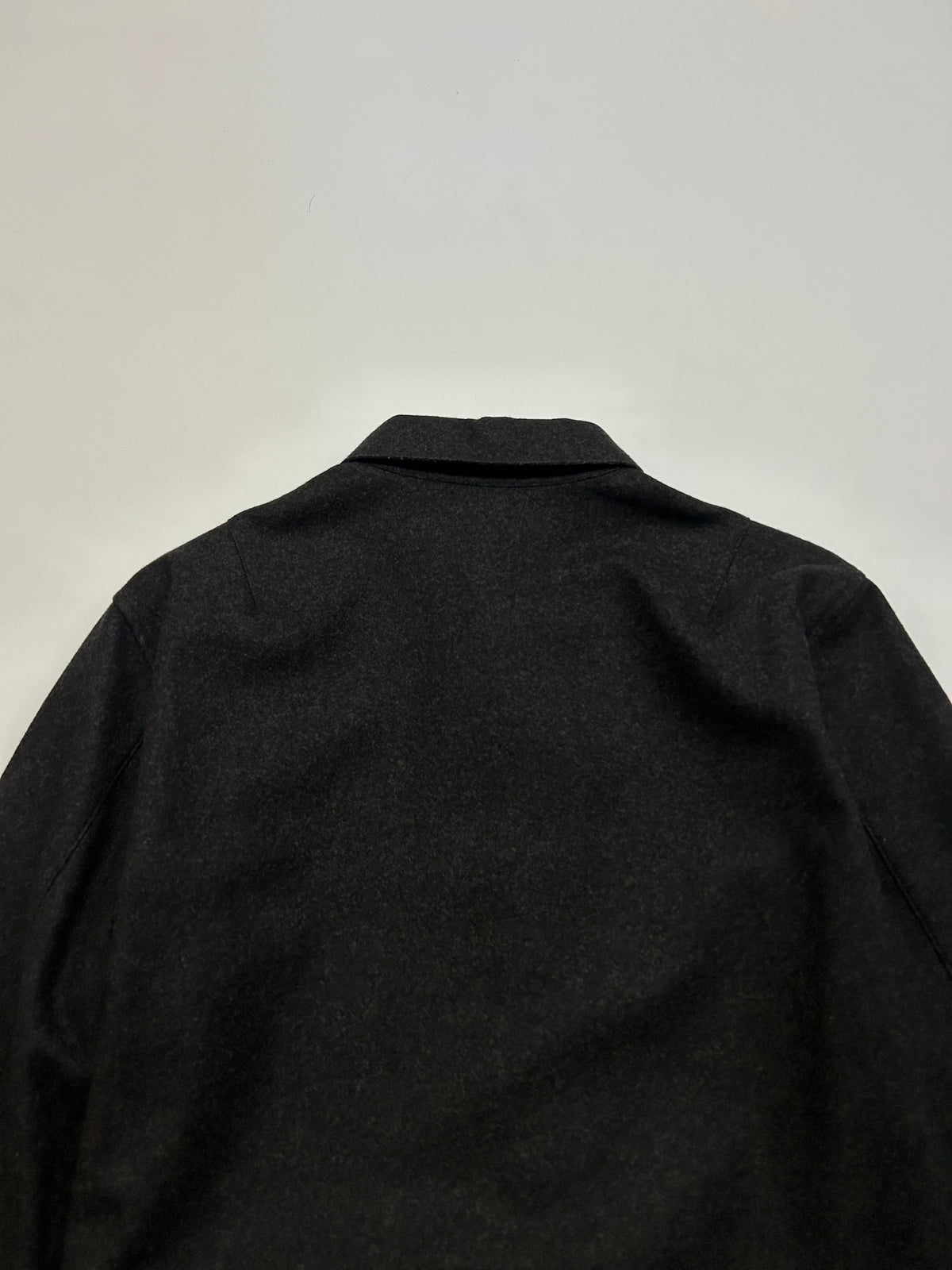 NEIL BARRETT 2000s Minimal Wool Shirt Dark Gray Size XS