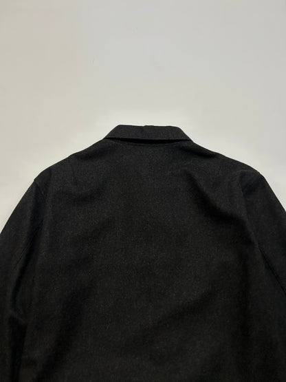 NEIL BARRETT 2000s Minimal Wool Shirt Dark Gray Size XS