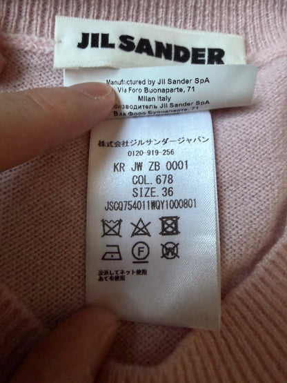 JIL SANDER AW19 Cashmere Crew Neck Sweater Pink Size 36