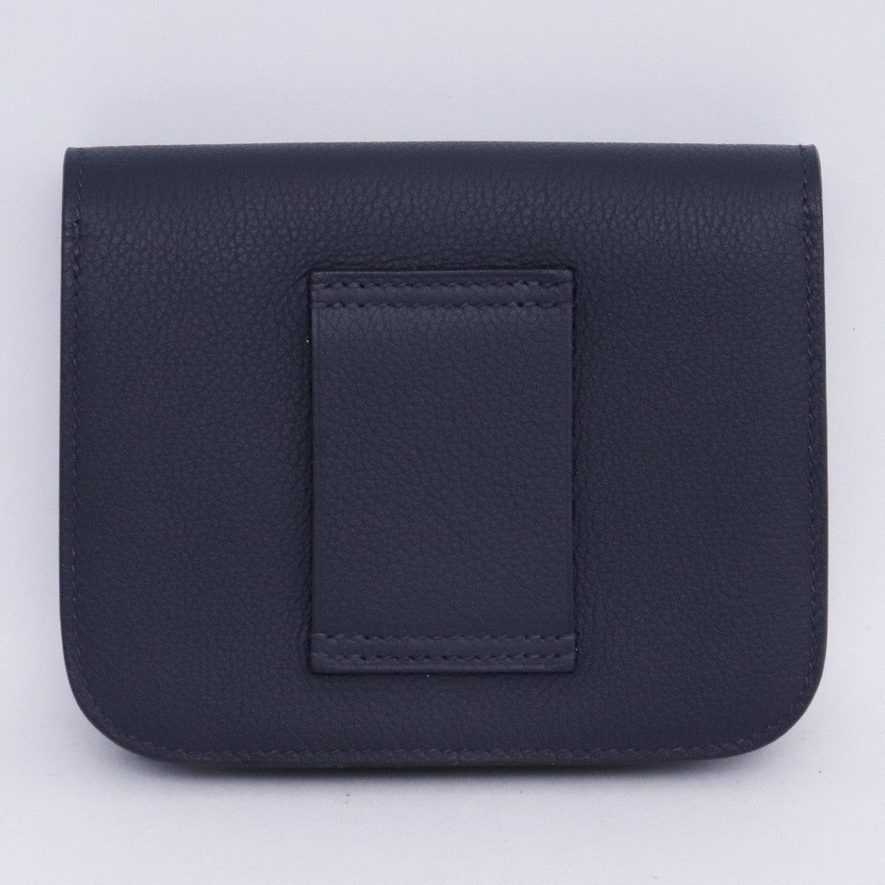 HERMES Constance Slim Bag Navy Silver Hardware Size F