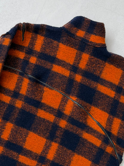 Zadig & Voltaire Multi Check Zip Wool Jacket Size XS