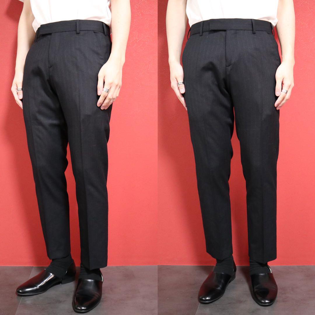 Raf Simons Archive Wool Ankle Tapered Striped Slacks Size 46