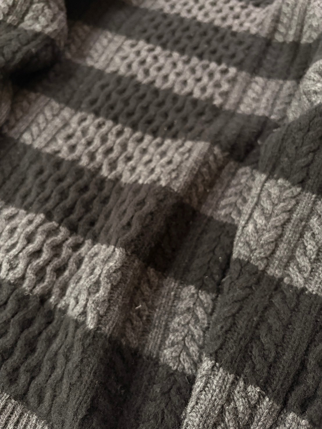 DIESEL BLACKGOLD Virgin Wool Border Low Gauge Knit