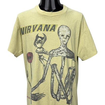 NIRVANA 90s "Incesticide" Kurt Cobain Art T-Shirt Size L