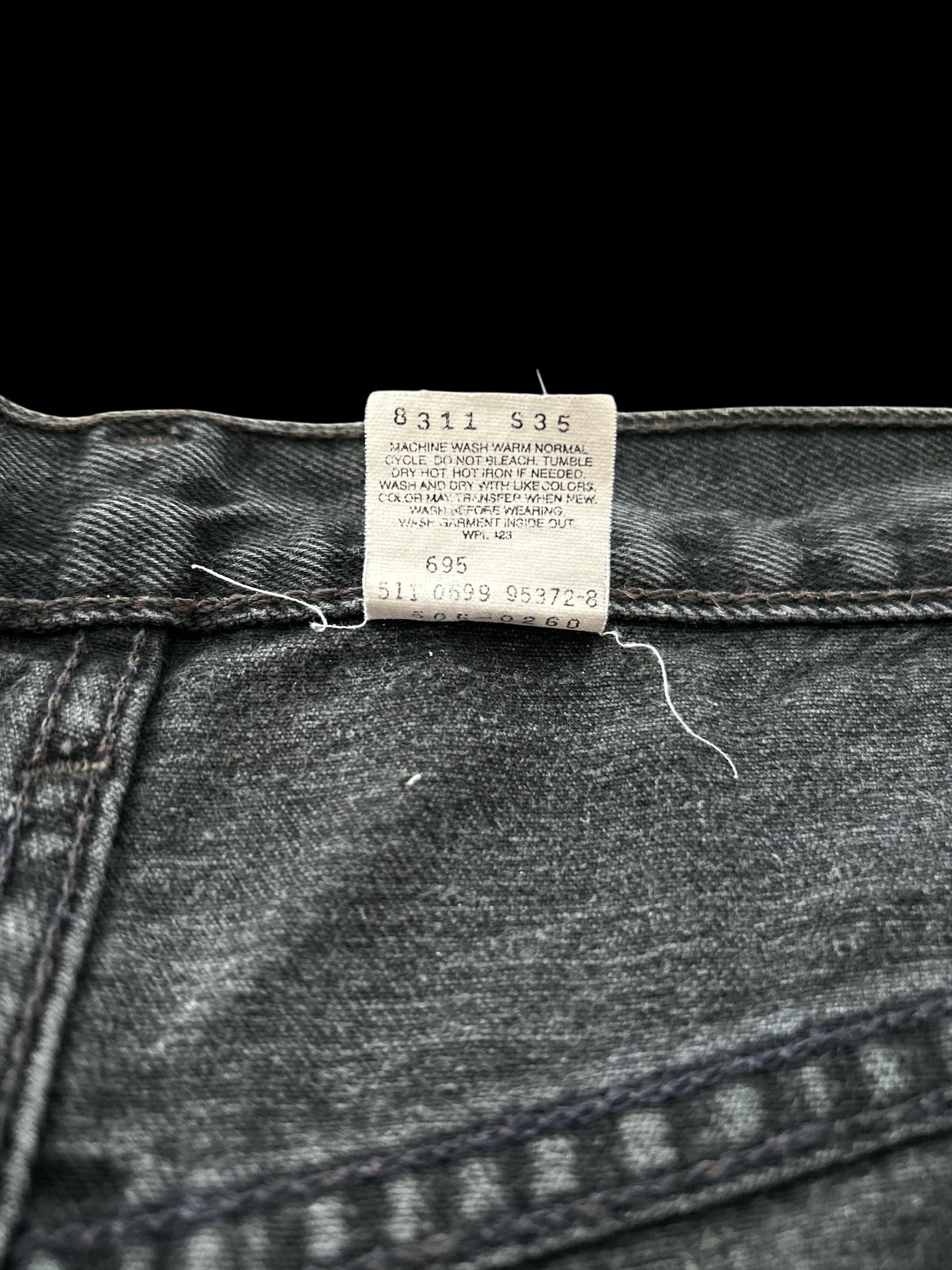 Levi's 505 Black Denim Jeans USA Made Big Size 38
