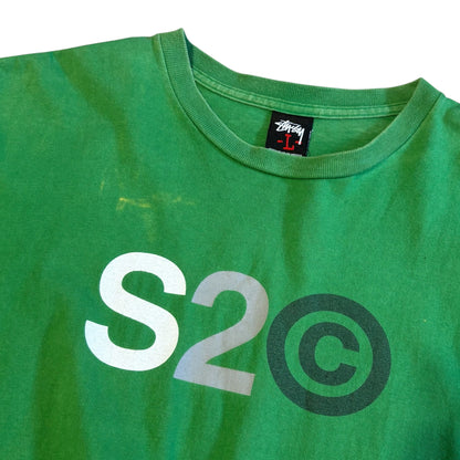 Vintage Stussy S2©︎ NYLTLA Faded Green T-Shirt Size L