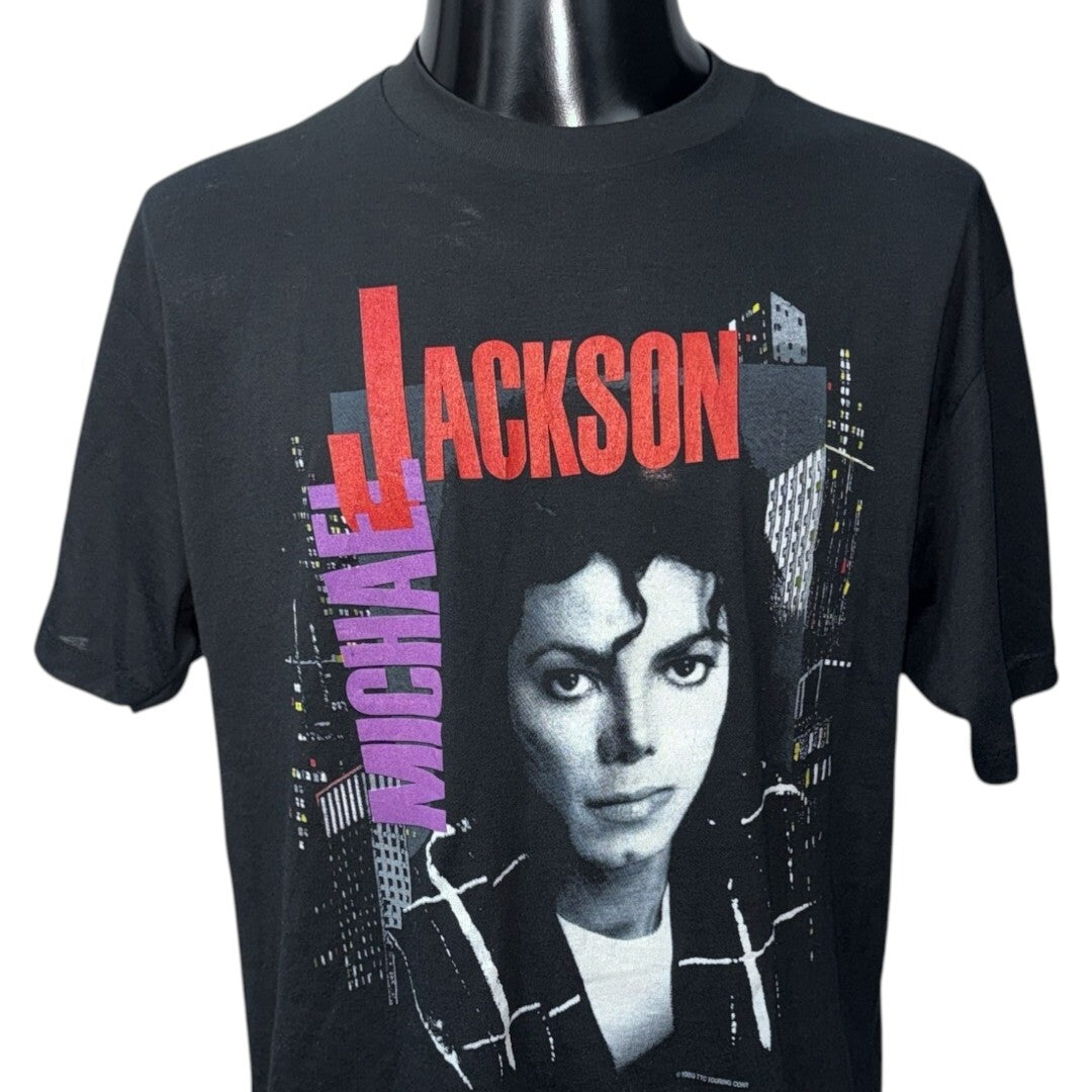 Michael Jackson 80s BAD TOUR 88 80's Vintage T-Shirt Black Size XL