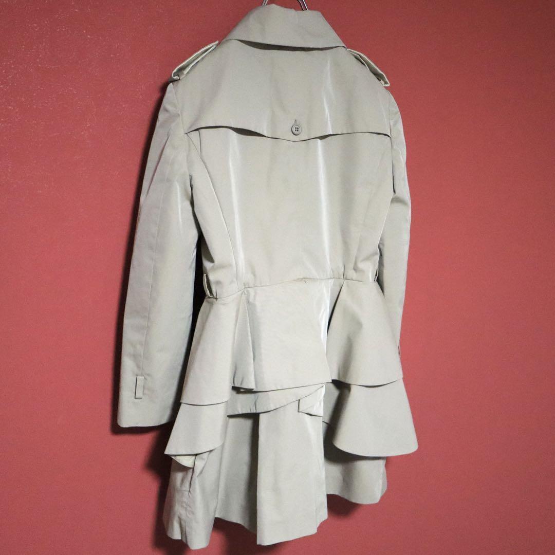 Miu Miu Beige Reconstructed A-Line Frilled Trench Size 42
