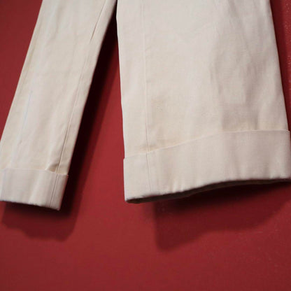 Jil Sander Beige Double Hem Cropped Chino Slacks Size 34