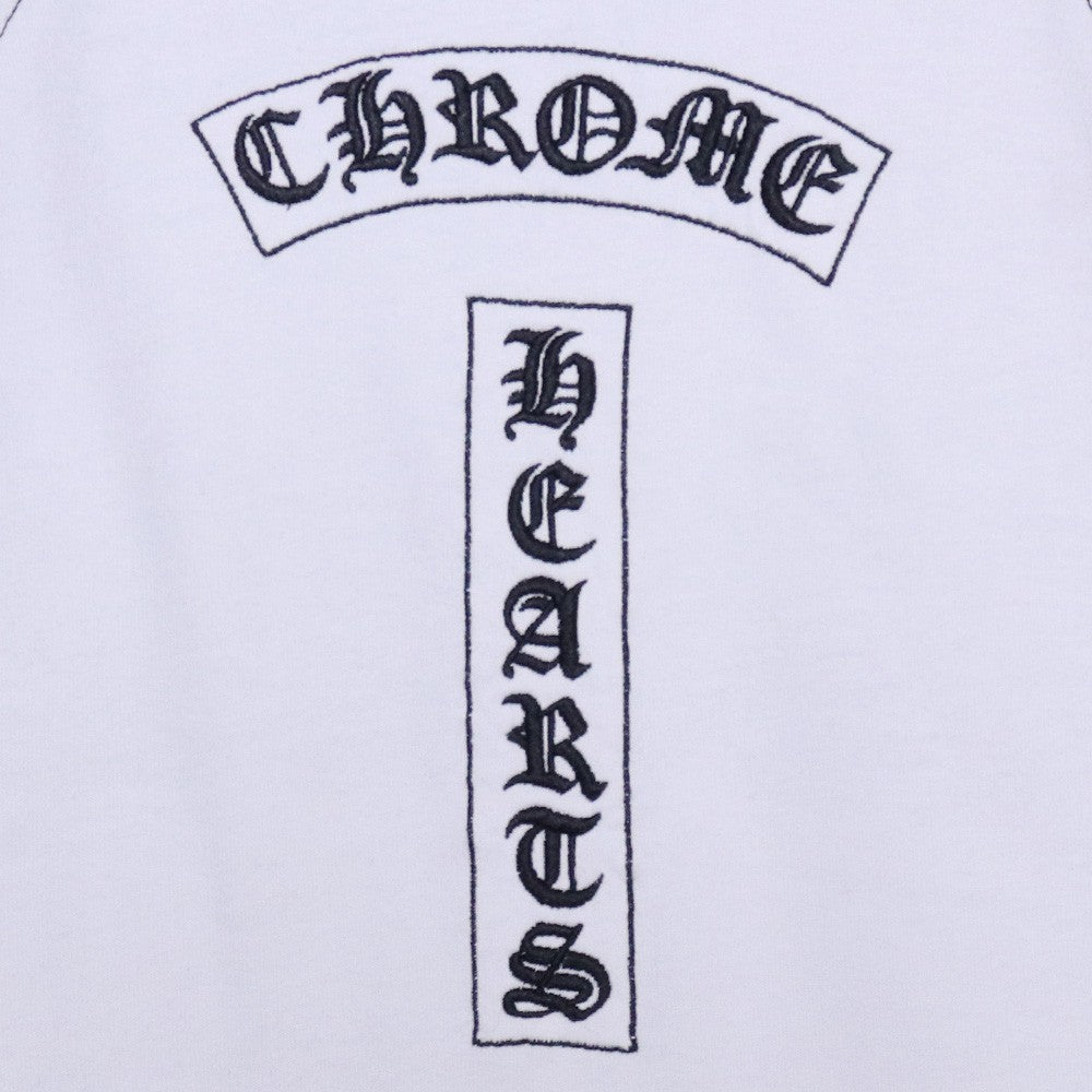 CHROME HEARTS OLD T-Bar Logo Raglan Hoodie White Size XS