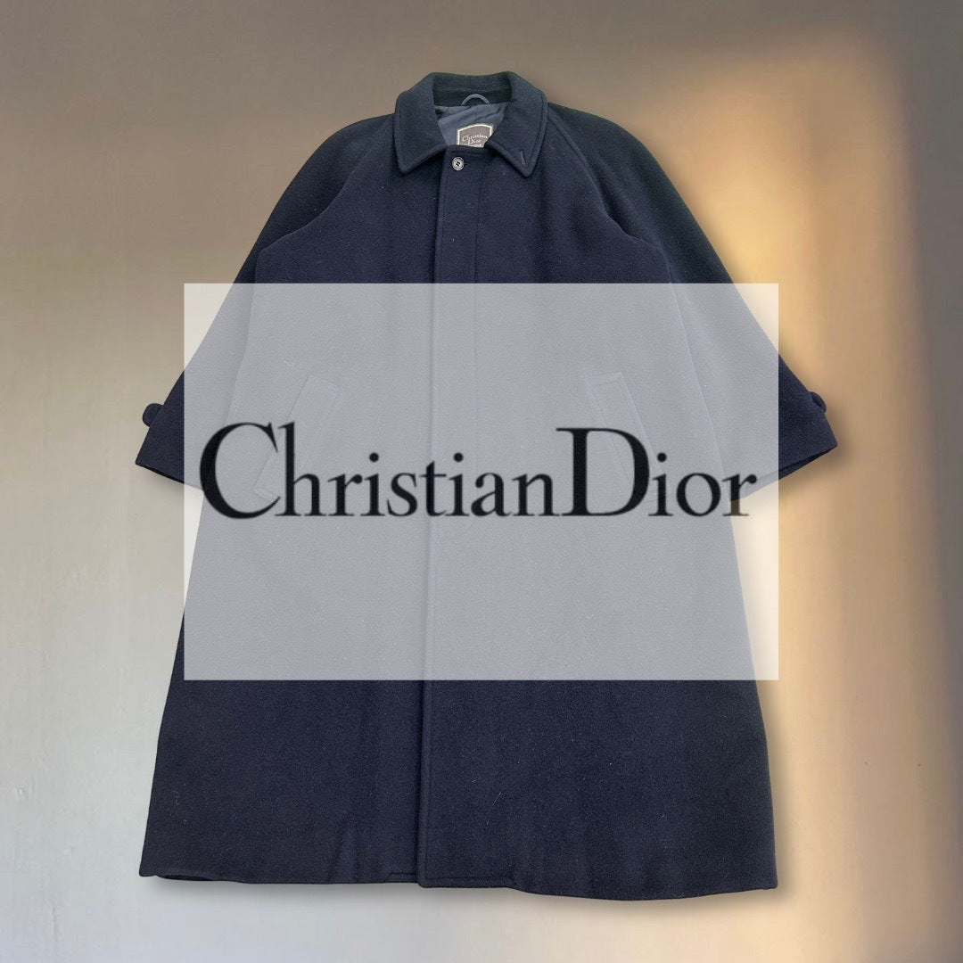 Christian Dior 80s Lambswool Balmacaan Coat