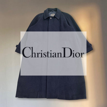 Christian Dior 80s Lambswool Balmacaan Coat