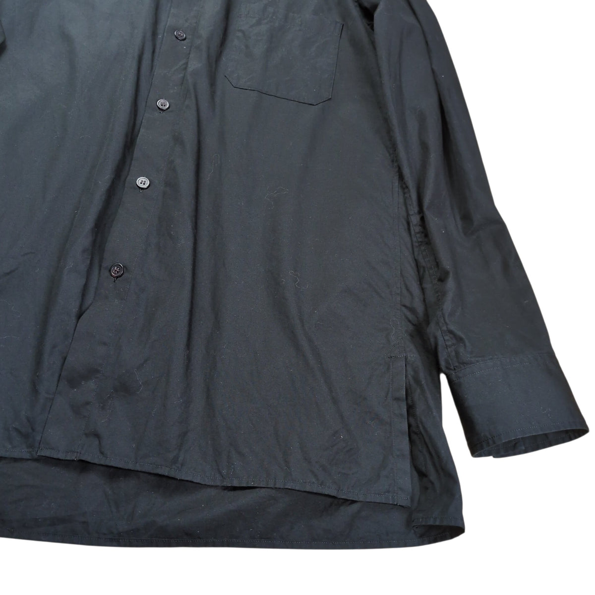 S'YTE Black Cotton Broad Regular Collar Long Sleeve Shirt Size 4