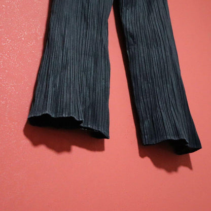 PLEATS PLEASE 00AW Black Pleated Straight Easy Pants Size 2