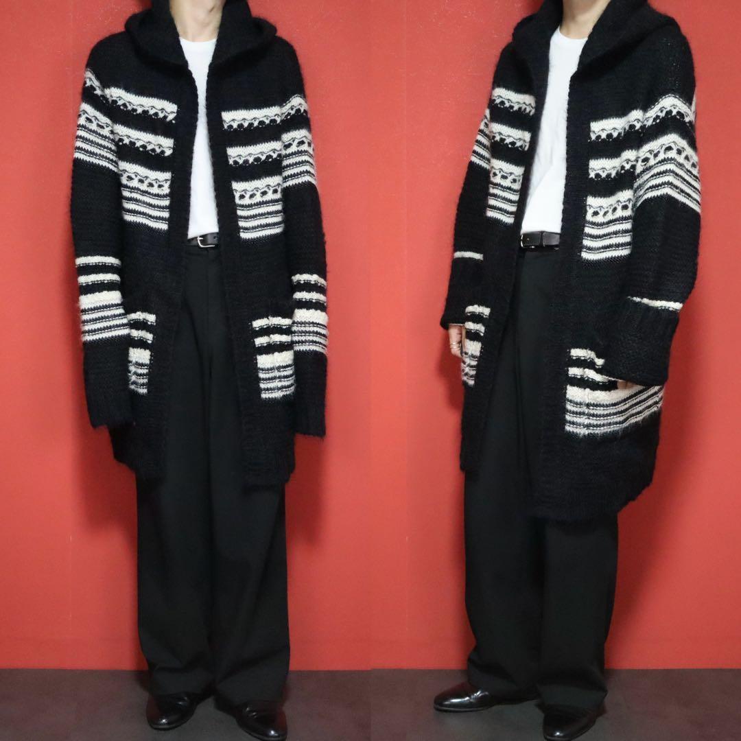 SAINT LAURENT PARIS 22AW Mohair Hooded Cardigan Size L