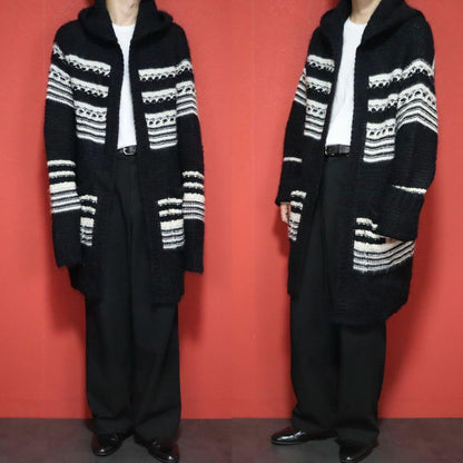 SAINT LAURENT PARIS 22AW Mohair Hooded Cardigan Size L